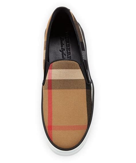 burberry gaudmhouse check canvas skate sneaker|House Check and Leather Sneakers in Black .